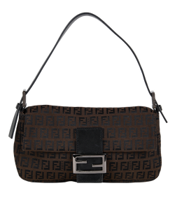 FF Baguette Shoulder Bag, Canvas, Brown, 8BR000029, 2*